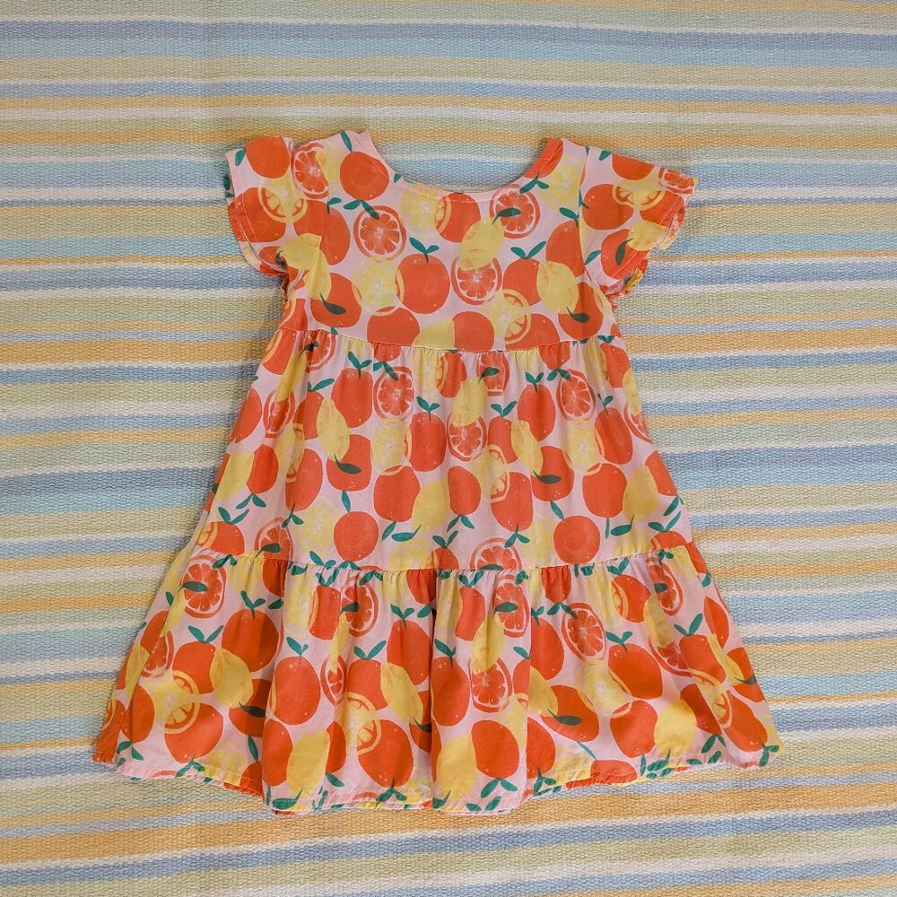 Cat & Jack Oranges & Lemons tiered dress size 2T